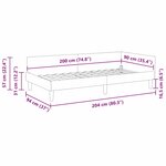 vidaXL Cadre de lit d'angle Gris foncé 90 x 200 cm tissu
