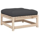vidaXL Salon de jardin 3 Pièces avec coussins bois de pin massif