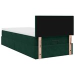 vidaXL Lit ottoman avec matelas vert foncé 120x190 cm velours