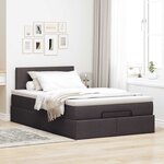 vidaXL Lit ottoman avec matelas marron foncé 120x200 cm tissu