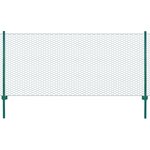 vidaXL Clôture en grillage métallique avec poteaux Acier 25x0 5 m Vert