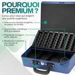 ACROPAQ Caisse à monnaie Professionnelle XL 36x27x11cm- Coffret Monnaie Acier- Monnayeur  2 clés Compartiments monnaie- Poignée Robuste