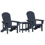 Ensemble de Jardin vidaXL 3 Pièces Bleu Marine HDPE