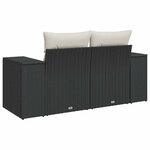 vidaXL Canapé de jardin avec coussins 2 places noir résine tressée