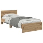 vidaXL Cadre de lit Chêne artisanal 90 x 190 cm Bois d'ingénierie