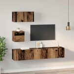 vidaXL Ensemble meuble TV 3 Pièces Bois Ancien Bois d'ingénierie