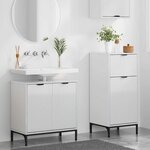 vidaXL Ensemble de mobilier de salle de bain 2 Pièces Blanc brillant