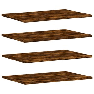 vidaXL Étagères murales 4 Pièces chêne fumé 60x40x1 5cm bois d'ingénierie