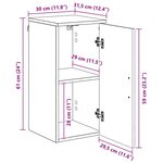 vidaXL Cabinet de salle de bain Bois ancien 30 x 31 5 x 61 cm