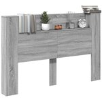 vidaXL Tête de lit Gris Sonoma 160 x 16 5 x 103 5 cm Bois d'ingénierie