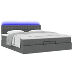 VidaXL Cadre de lit ottoman avec matelas gris foncé 200x200cm tissu