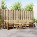 vidaXL Ensemble de canapés d'extérieur 8 Pièces Naturel et Beige