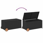 vidaXL Boîte de rangement de jardin et roues noir 190L résine tressée