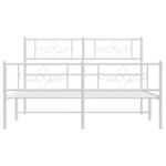 vidaXL Cadre de lit métal sans matelas et pied de lit blanc 140x200 cm
