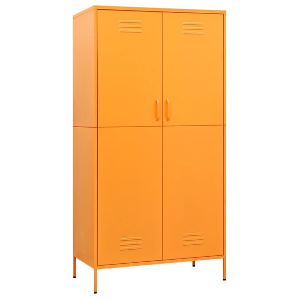 vidaXL Garde-robe Jaune moutarde 90x50x180 cm Acier