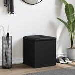 vidaXL Banc de rangement noir 42x42x45 cm bois d'ingénierie