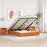 vidaXL Cadre de lit ottoman avec rangement Brun Ciré 140 x 200 cm