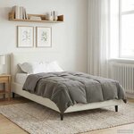 vidaXL Duvet complet toute l'année Gris clair 140 x 200 cm Microfibre
