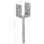 vidaXL Piquets de clôture 6 Pièces Argenté 8x6x30 cm Acier galvanisé