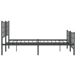 vidaXL Cadre de lit métal sans matelas avec pied de lit noir 140x190cm