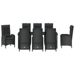 vidaXL Ensemble de salle à manger de jardin 9 pièces noir Rattan Poly