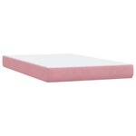 vidaXL Sommier à lattes de lit avec matelas et LED rose 120x210 cm velours