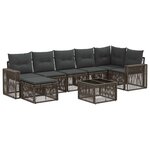vidaXL Ensemble de canapé de jardin 8 Pièces Gris et Gris foncé polyrotin