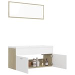 vidaXL Ensemble de meubles de bain Blanc et chêne sonoma Aggloméré