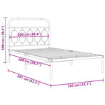 vidaXL Cadre de lit métal sans matelas et tête de lit blanc 100x200 cm