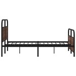 vidaXL Cadre de lit en métal sans matelas chêne marron 140x200 cm