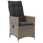 vidaXL Ensemble de jardin 7 pièces avec coussins en rotin poly gris