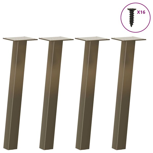 vidaXL Pieds de table basse 4 pièces Acier naturel 42 cm Acier