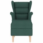 vidaXL Fauteuil avec repose-pied Vert foncé Tissu