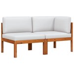 vidaXL Salon de jardin 2 pièces avec coussins en bois d'acacia et corde