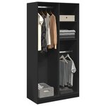 vidaXL Garde-robe Noir 100x50x200 cm Aggloméré