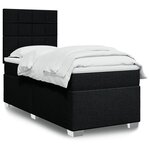 vidaXL Sommier à lattes de lit avec matelas Noir 90x190 cm Tissu