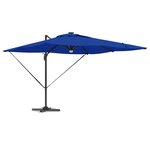 vidaXL Parasol Roma Bleu 286 x 285 x 270 cm Aluminium et polyester