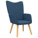 vidaXL Chaise de relaxation avec tabouret Bleu Tissu