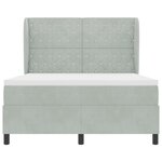 vidaXL Lit ressort avec matelas gris clair 160x200 cm en velours