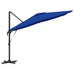 vidaXL Parasol Roma Bleu 286 x 285 x 265 cm Polyester  Aluminium