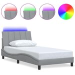 vidaXL Cadre de lit sans matelas Hanko gris clair 100x200 cm tissu