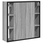 vidaXL Armoire à miroir de salle de bain sonoma gris bois d’ingénierie