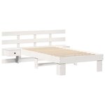 vidaXL Cadre de lit avec tête de lit Blanc 90 x 200 cm Pin massif