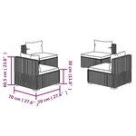 vidaXL Salon de jardin 4 Pièces avec coussins Résine tressée Marron