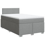 vidaXL Sommier à lattes de lit avec matelas Gris clair 120x200cm Tissu