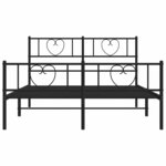 vidaXL Cadre de lit métal sans matelas avec pied de lit noir 150x200cm