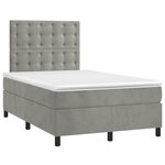 vidaXL Sommier à lattes de lit et matelas Gris clair 120x200cm Velours