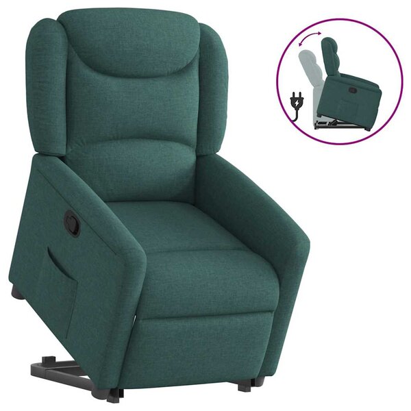 vidaXL Fauteuil inclinable vert foncé tissu