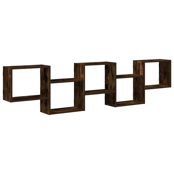 vidaXL Étagère cube murale 5 compartiments chêne fumé bois ingénierie