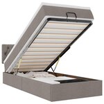 vidaXL Lit ottoman avec matelas taupe 100x200 cm tissu